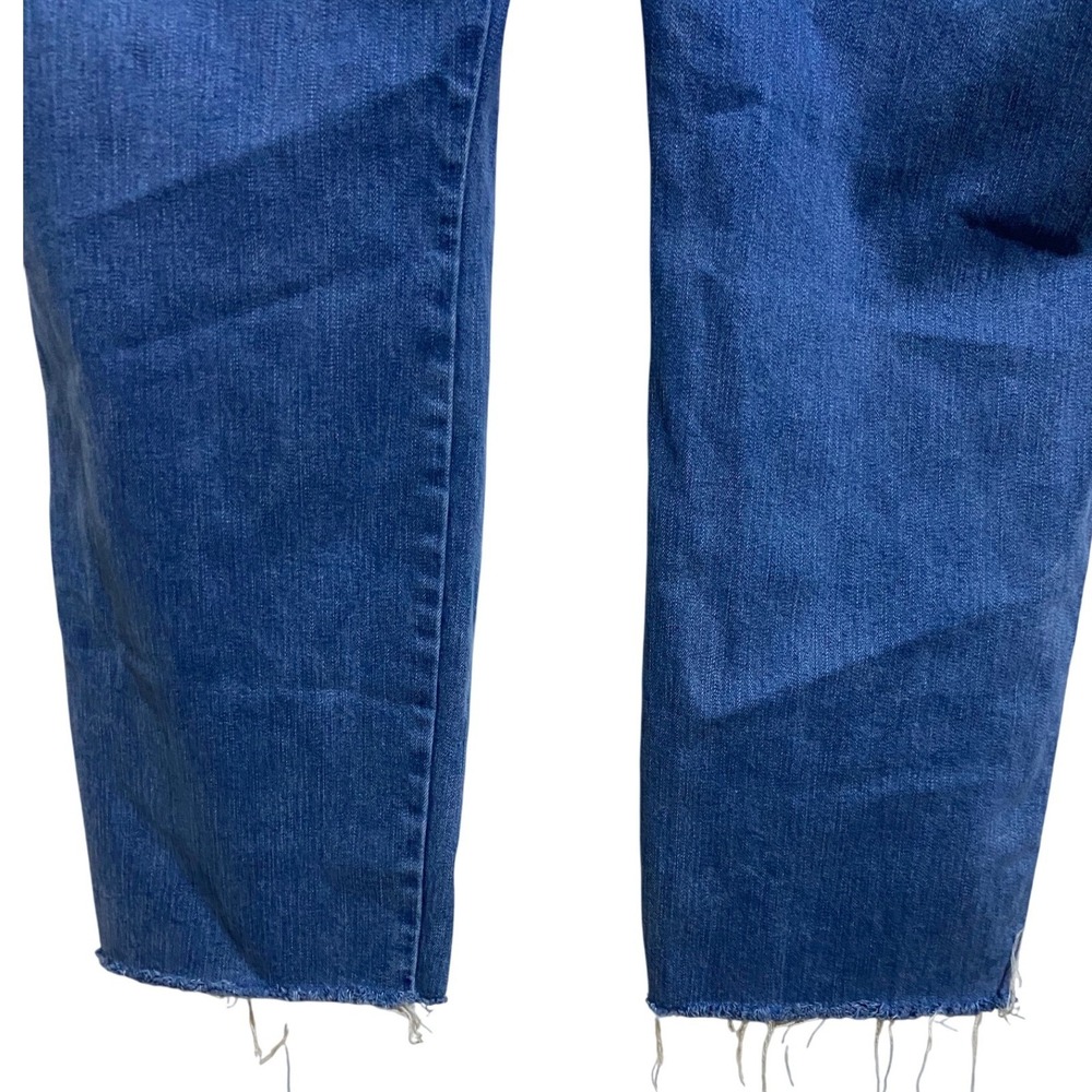 Old Navy High Rise Flare Ankle Jeans Medium Wash Raw‎ Hem 20 Tall Slim Pocket - Picture 10 of 11